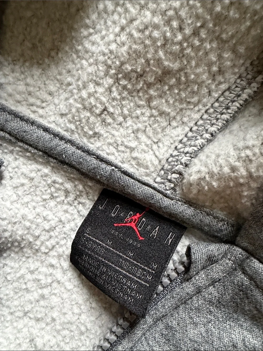 Jordan Light Gray Sherpa-Lined Hoodie and Sweatpants Set
